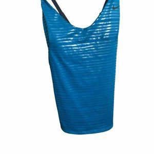 Nike pro athletic/workout top shiny turquoise color nwot!